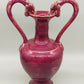 Antike Drachen-Vase in Purpurrot – Chinesischer Stil mit Doppelgriff
