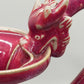 Antike Drachen-Vase in Purpurrot – Chinesischer Stil mit Doppelgriff