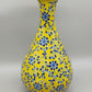 Prachtvolle Chinesische Porzellan Vase – Gelb mit Blauem Blumen Dekor