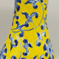 Prachtvolle Chinesische Porzellan Vase – Gelb mit Blauem Blumen Dekor