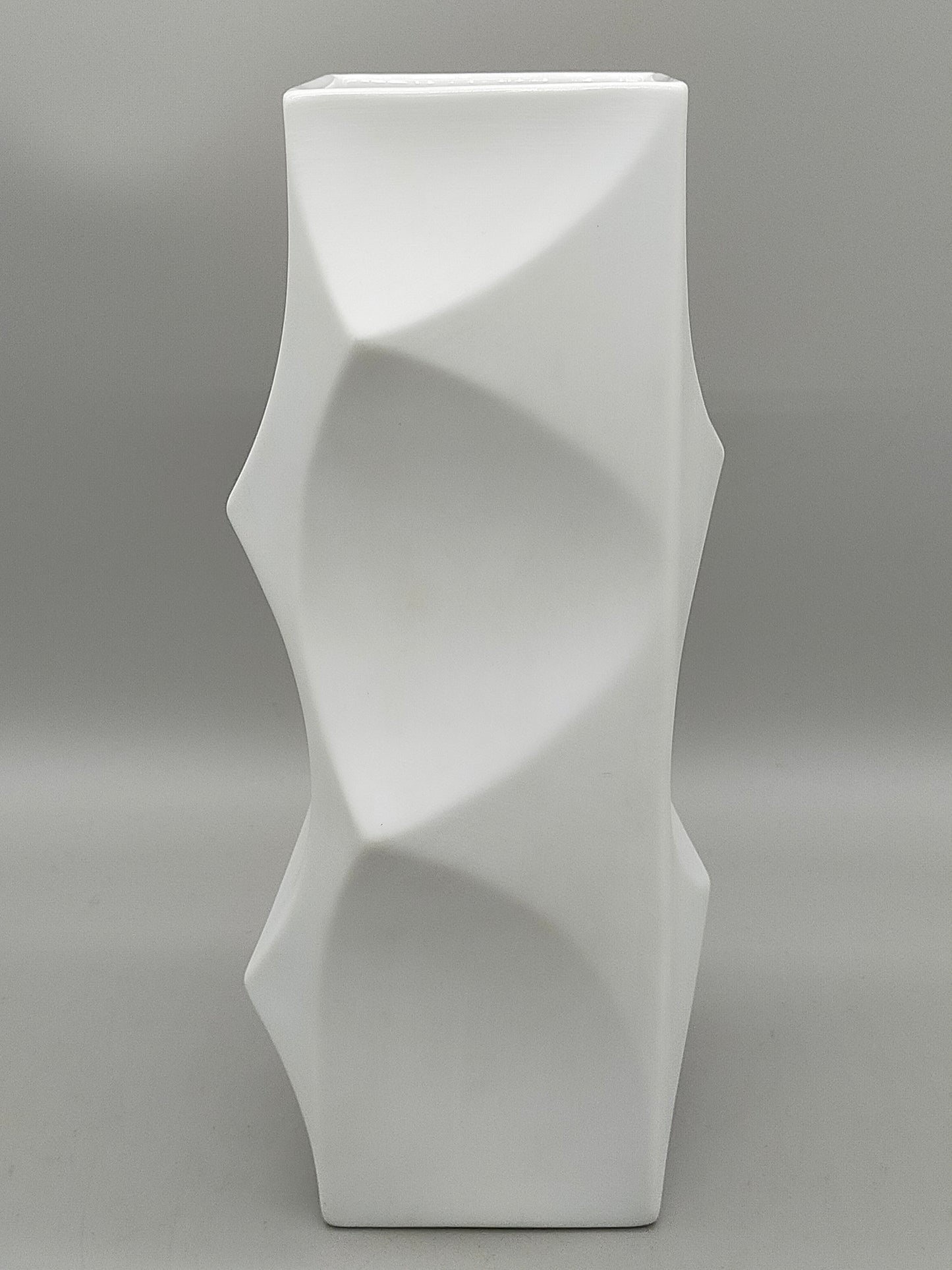 Lorenz Hutschenreuther Porzellan Vase – Weißes Relief Design von Hans Achtziger