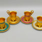 Prunkvolles 4er Set Espresso Tassen mit Untersetzern – D&W Porzellan