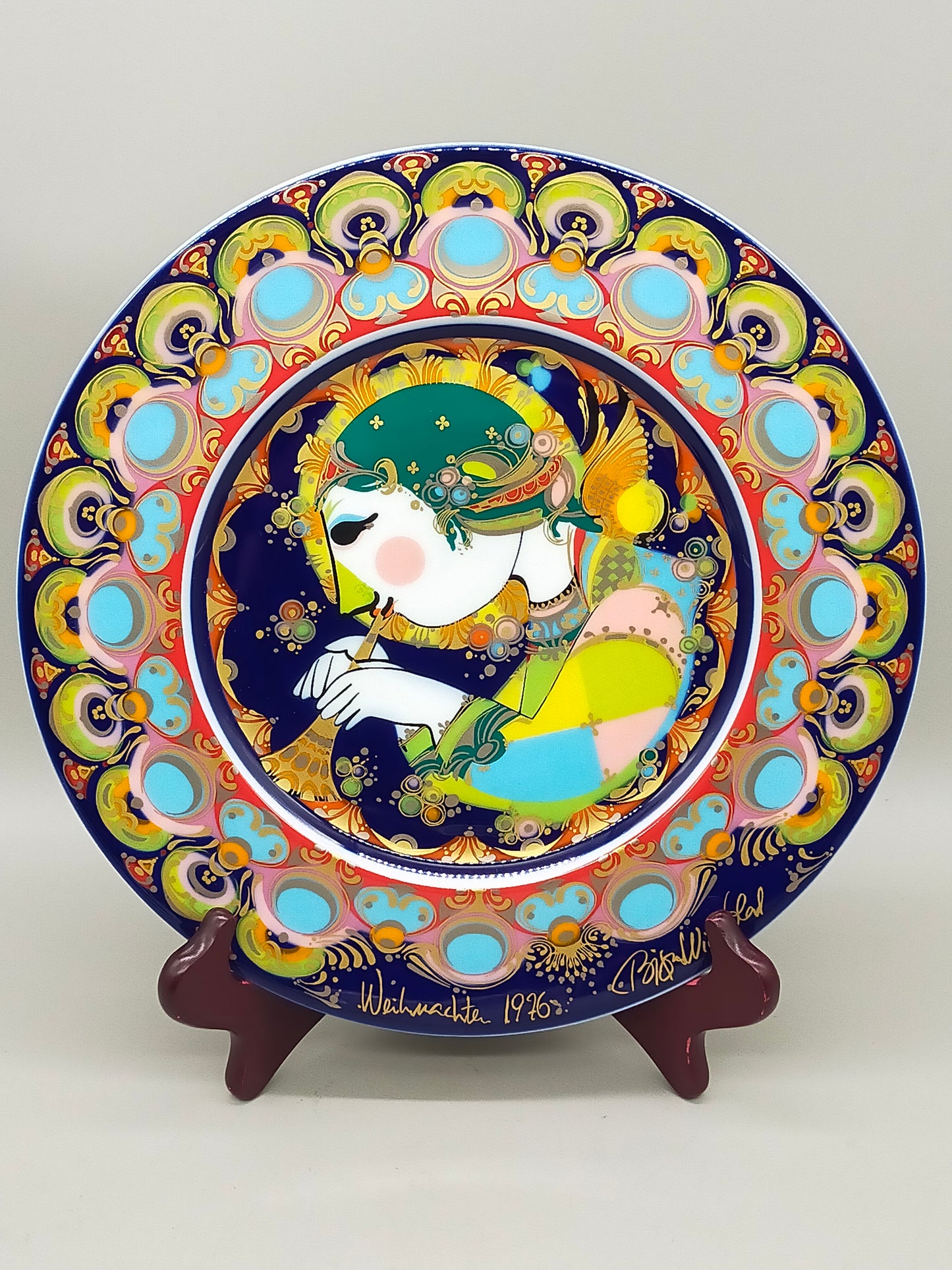 Rosenthal Björn Wiinblad Weihnachtsteller 1976 – Engel mit Trompete