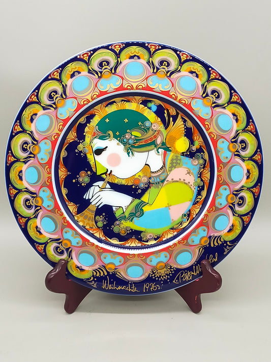 Rosenthal Björn Wiinblad Weihnachtsteller 1976 – Engel mit Trompete