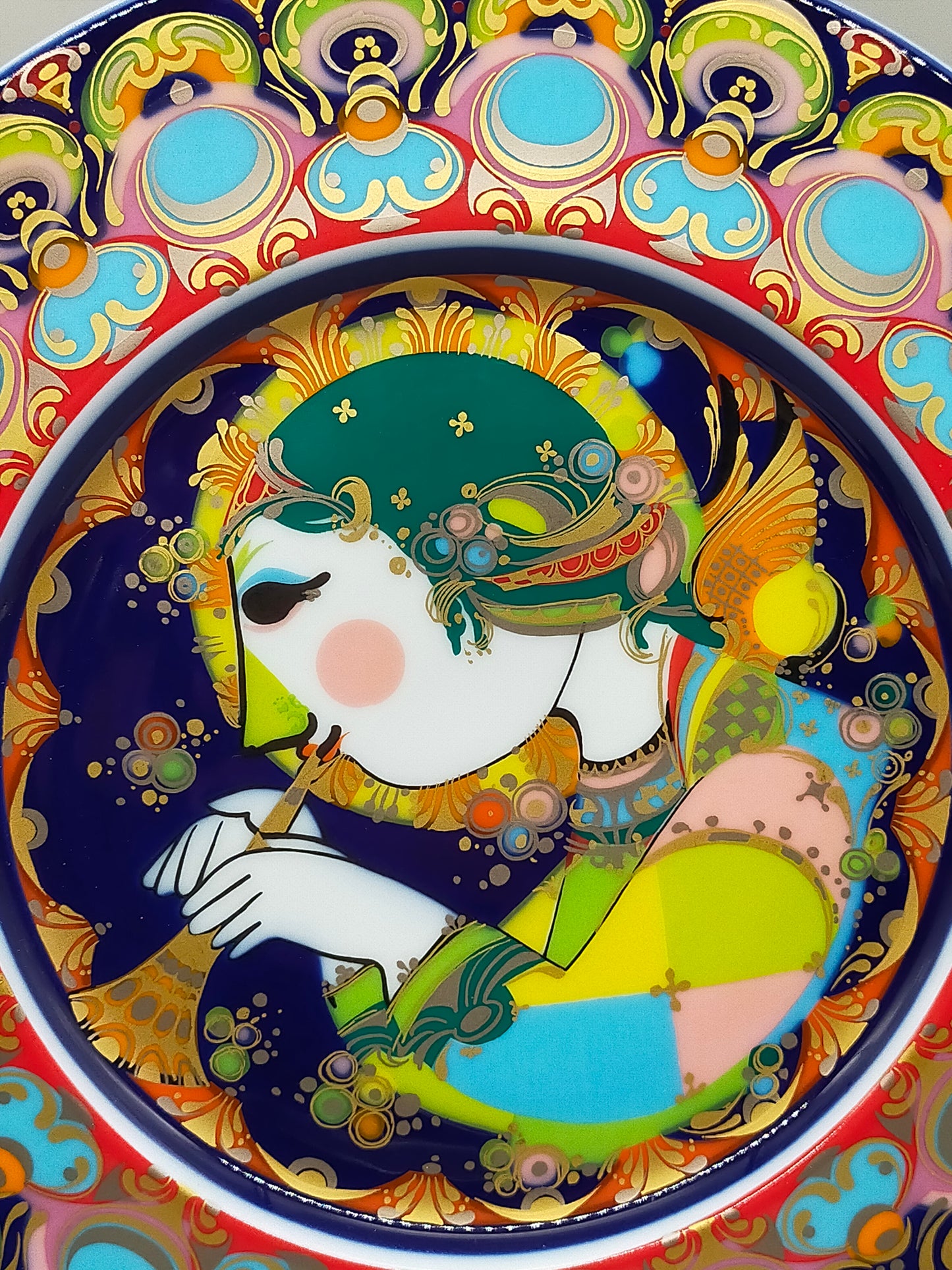 Rosenthal Björn Wiinblad Weihnachtsteller 1976 – Engel mit Trompete