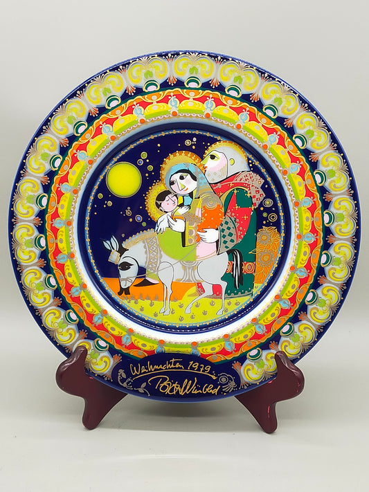 Limitierte - Rosenthal Bjørn Wiinblad Weihnachtsteller 1979 – Flucht nach Ägypten