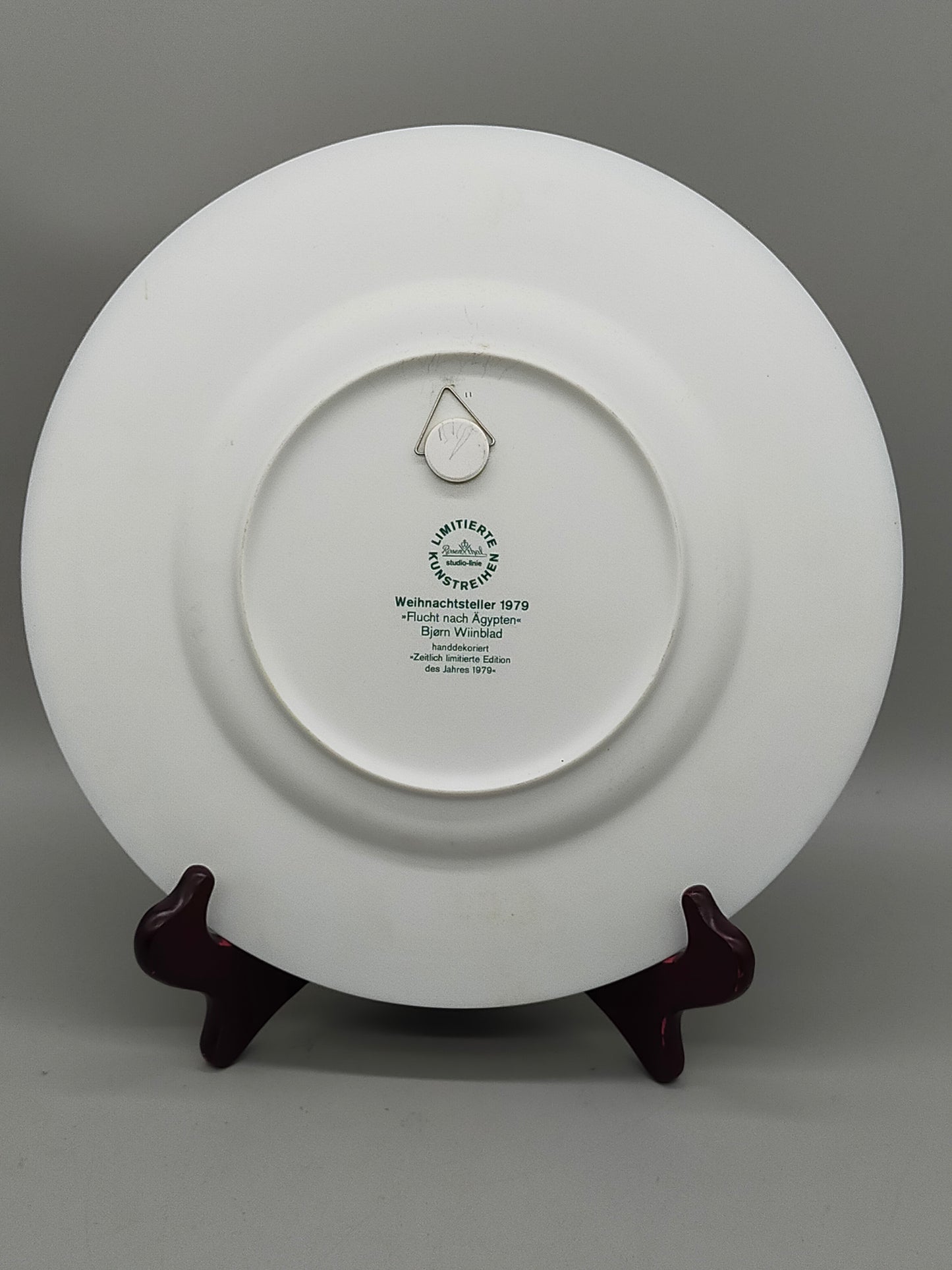 Limitierte - Rosenthal Bjørn Wiinblad Weihnachtsteller 1979 – Flucht nach Ägypten
