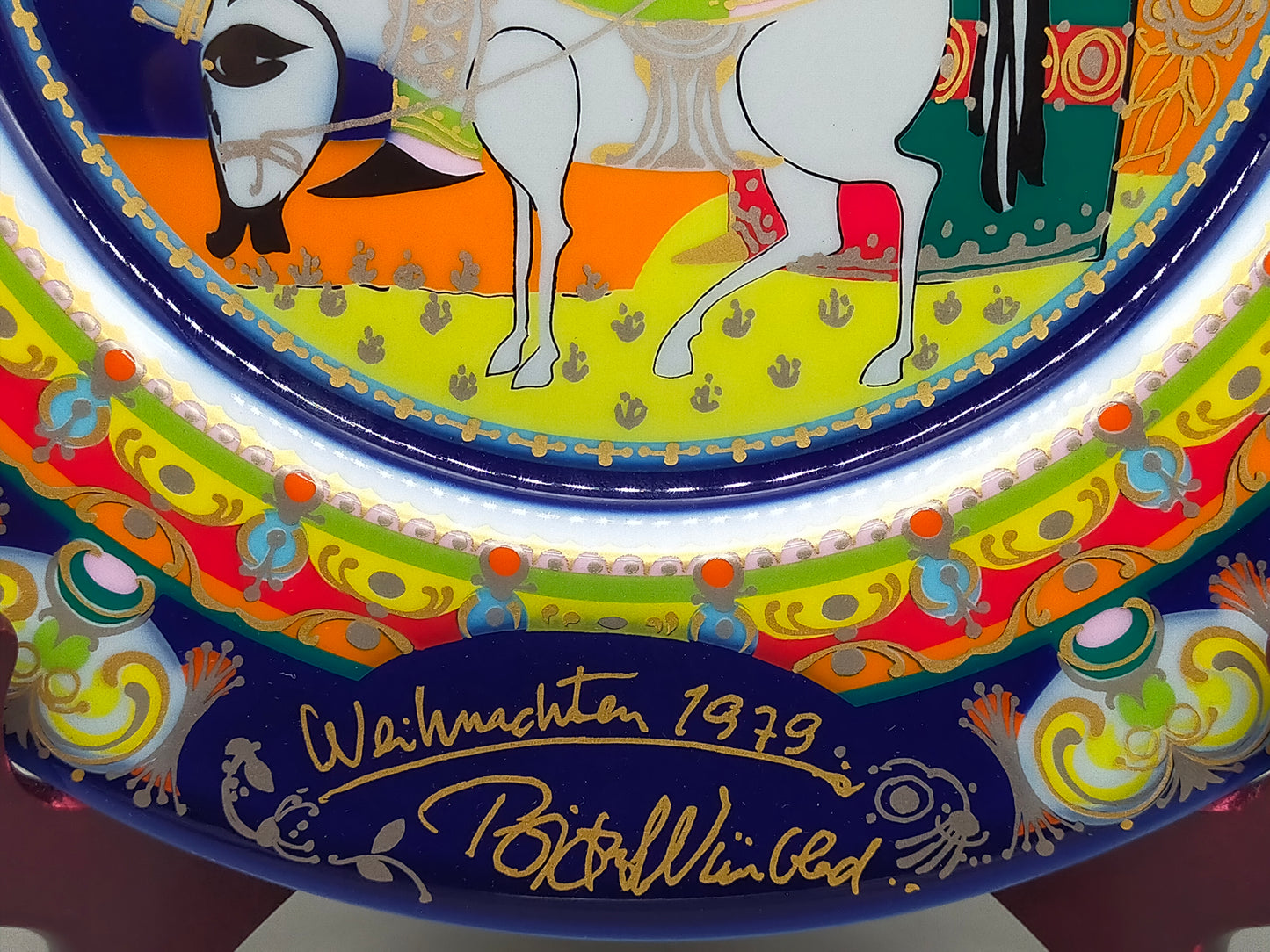 Limitierte - Rosenthal Bjørn Wiinblad Weihnachtsteller 1979 – Flucht nach Ägypten