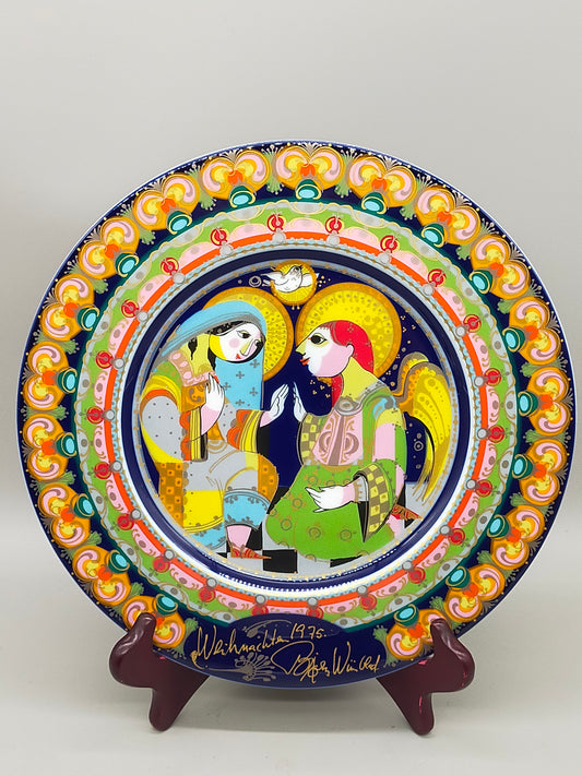 Limitierter Rosenthal Björn Wiinblad Wandteller – Weihnachten 1975