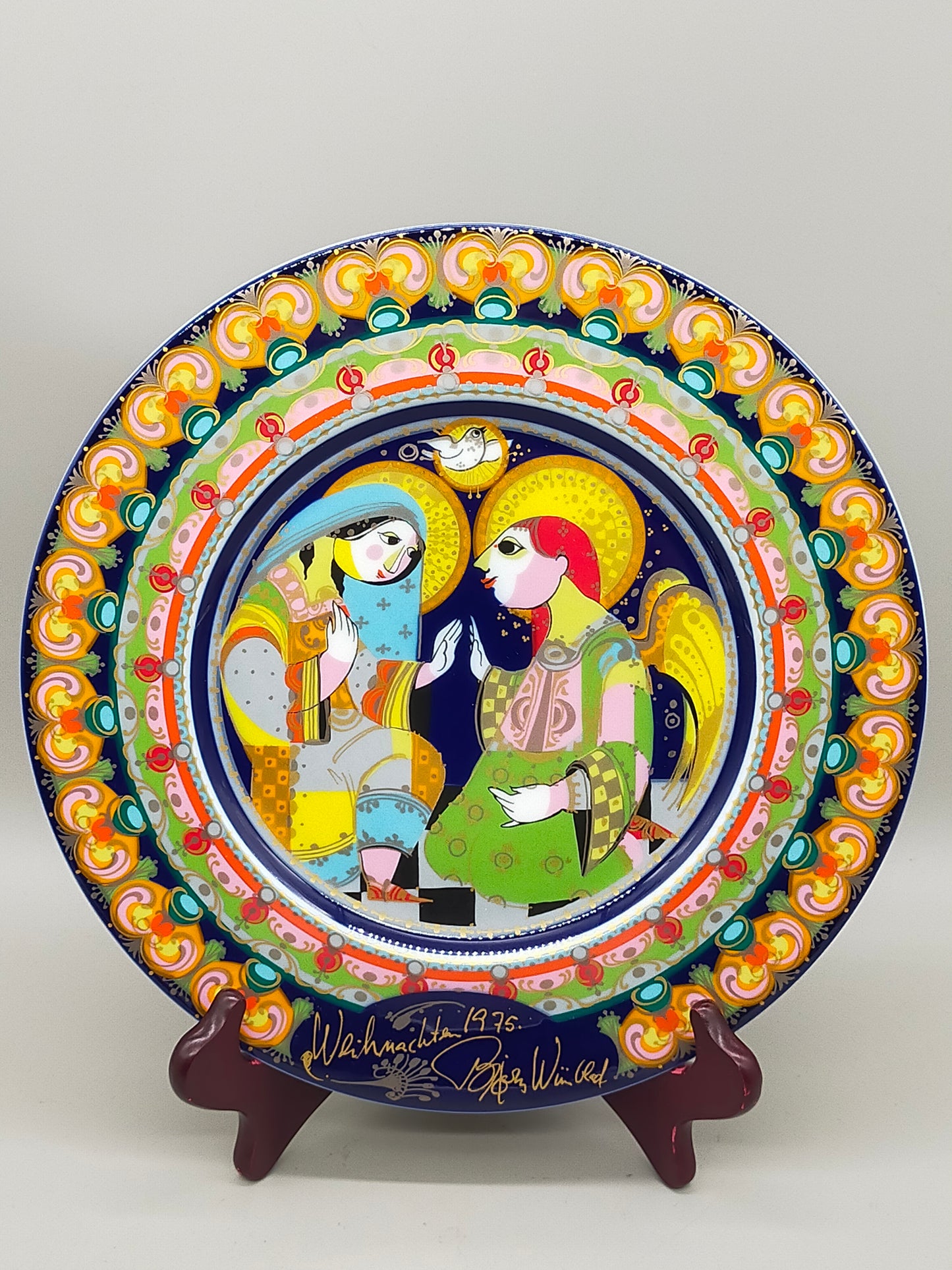 Limitierter Rosenthal Björn Wiinblad Wandteller – Weihnachten 1975