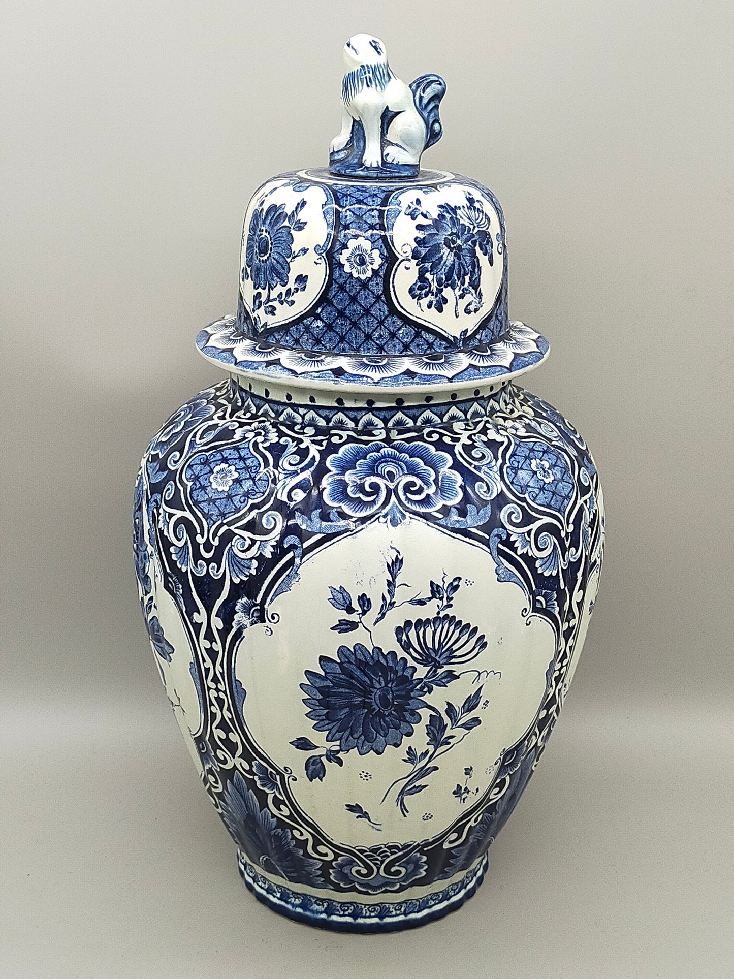 Prachtvolle Delfts - Royal Sphinx Maastricht Vase – Blau Dekor