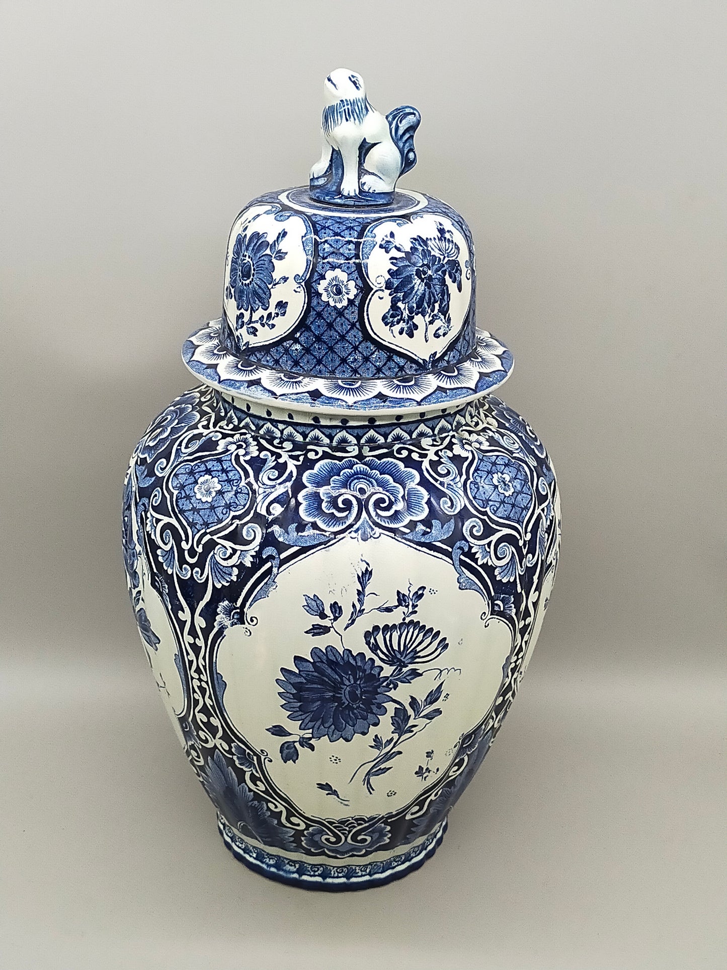 Prachtvolle Delfts - Royal Sphinx Maastricht Vase – Blau Dekor