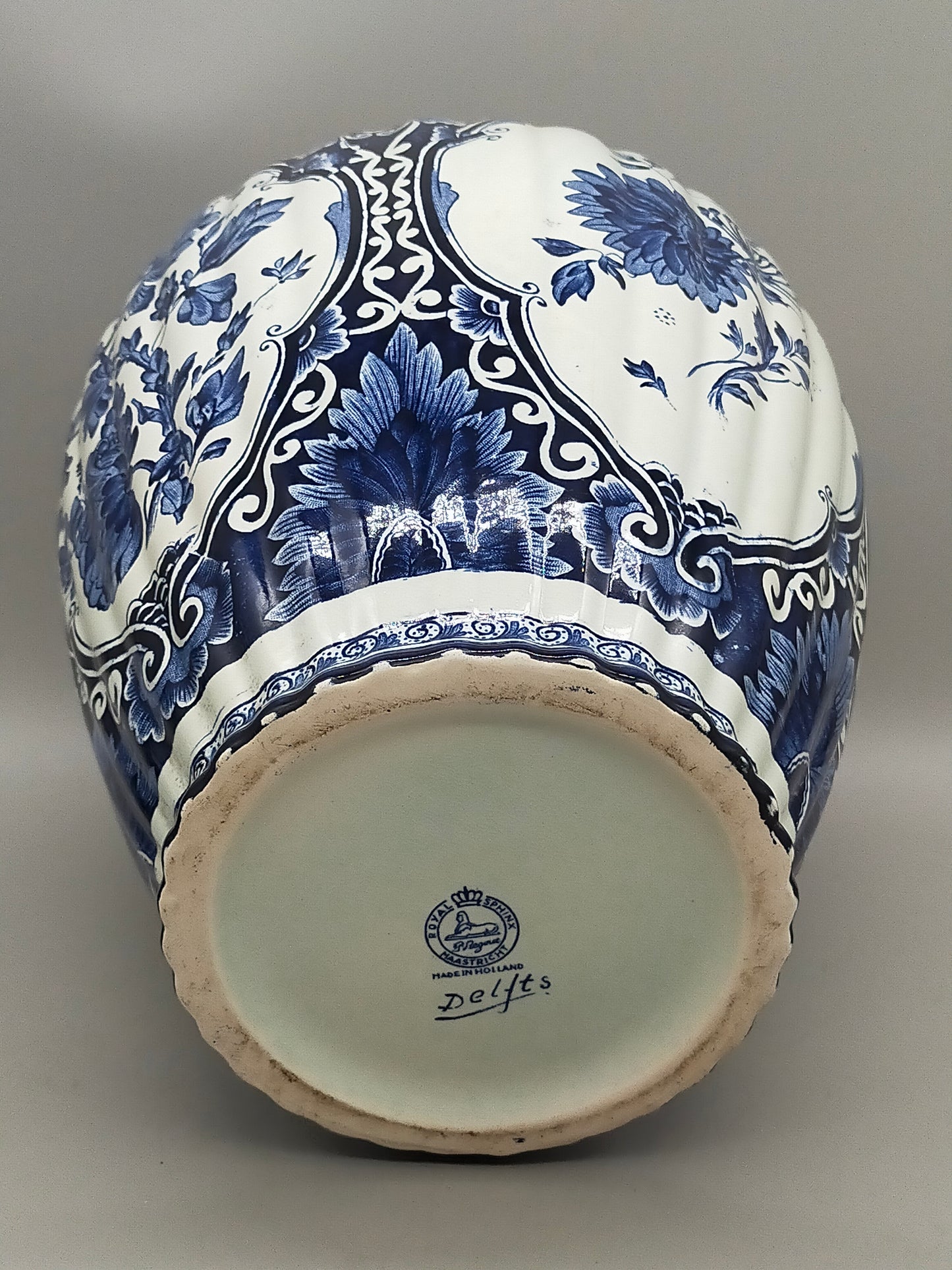 Prachtvolle Delfts - Royal Sphinx Maastricht Vase – Blau Dekor