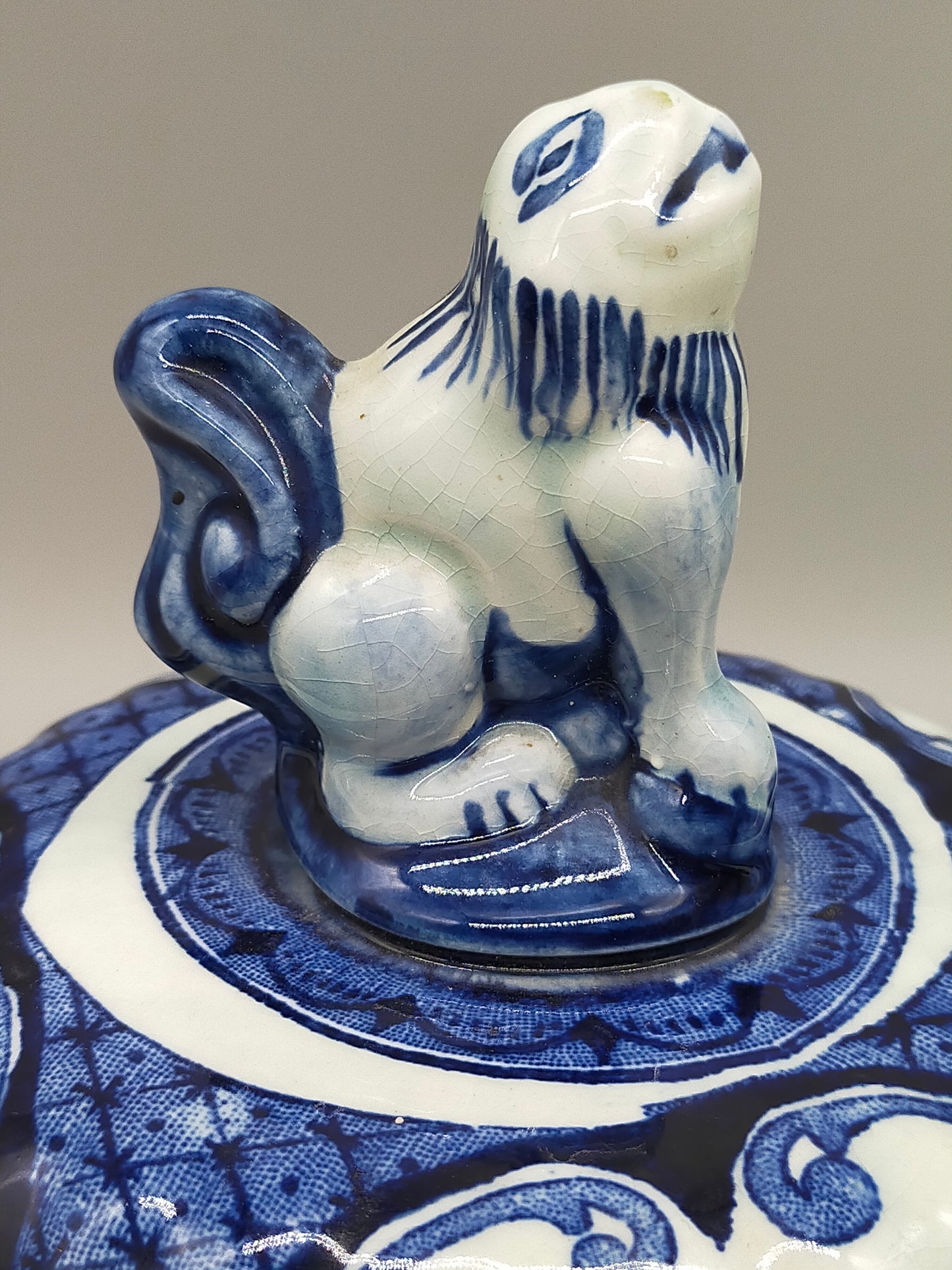 Prachtvolle Delfts - Royal Sphinx Maastricht Vase – Blau Dekor