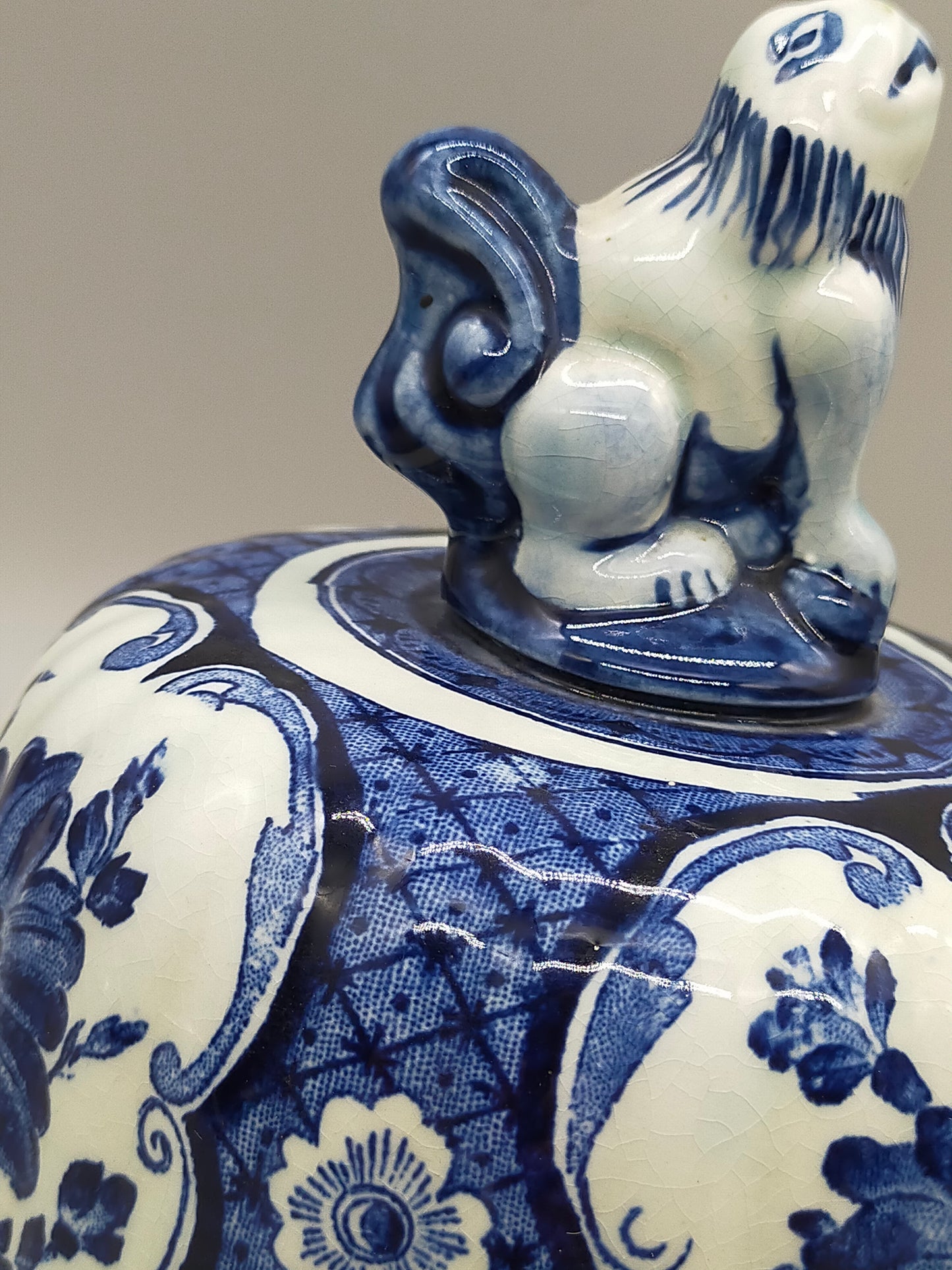 Prachtvolle Delfts - Royal Sphinx Maastricht Vase – Blau Dekor