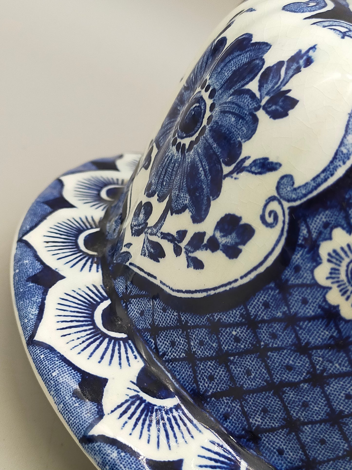 Prachtvolle Delfts - Royal Sphinx Maastricht Vase – Blau Dekor