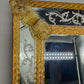 Prachtvoller Murano Glas Wandspiegel – Goldfarbenes Design im Barock-Stil