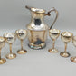 Edles Versilbertes Set: Großer Krug & 6 Kelche – Vintage Charme