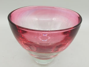 Elegante Murano Glas Schale – Kunstvolle Glasarbeit in Rosa und Weiß
