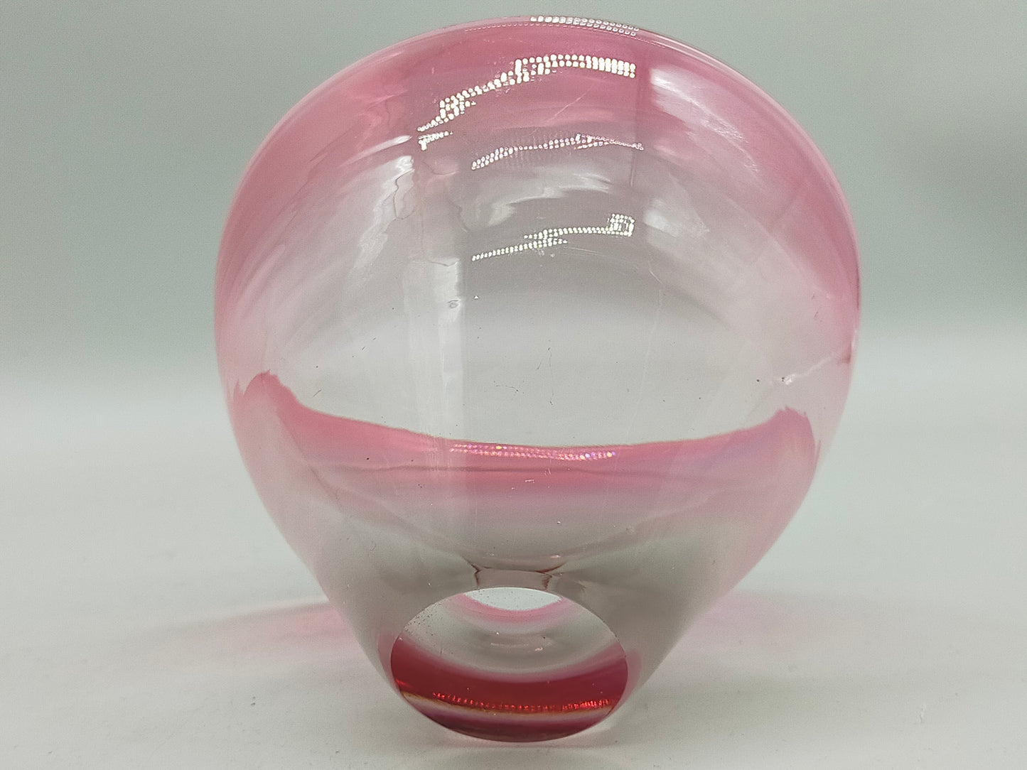 Elegante Murano Glas Schale – Kunstvolle Glasarbeit in Rosa und Weiß