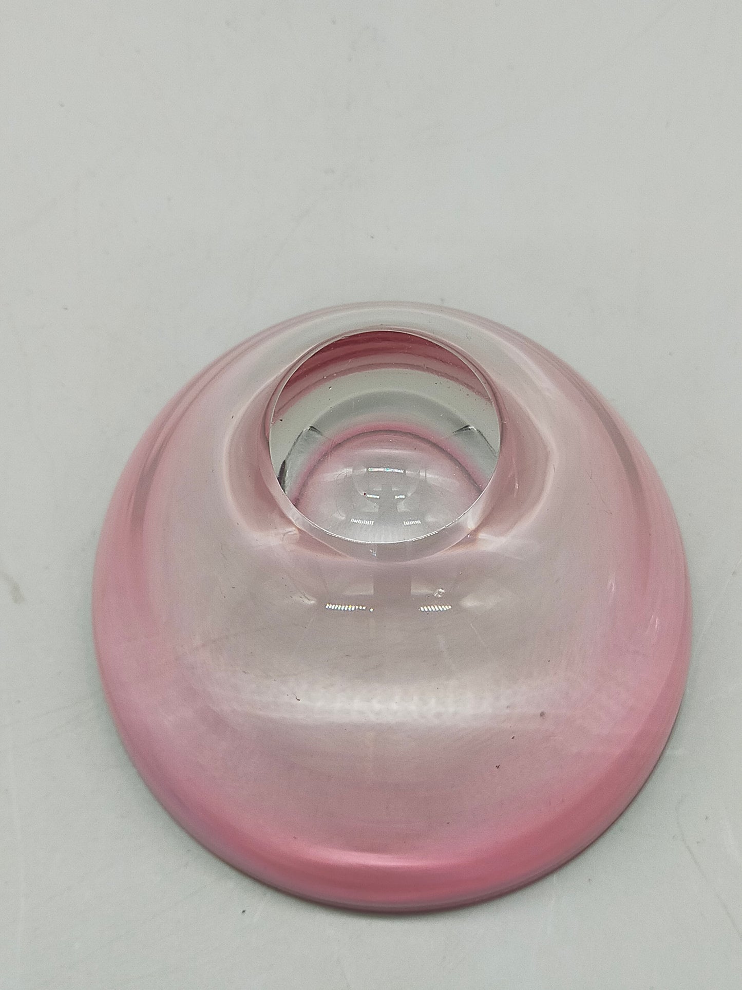 Elegante Murano Glas Schale – Kunstvolle Glasarbeit in Rosa und Weiß