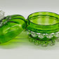 Antike Murano Glas Dose – Grünes Kunstglas mit klaren Applikationen