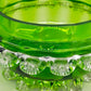 Antike Murano Glas Dose – Grünes Kunstglas mit klaren Applikationen