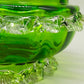 Antike Murano Glas Dose – Grünes Kunstglas mit klaren Applikationen