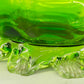 Antike Murano Glas Dose – Grünes Kunstglas mit klaren Applikationen