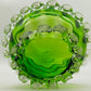 Antike Murano Glas Dose – Grünes Kunstglas mit klaren Applikationen