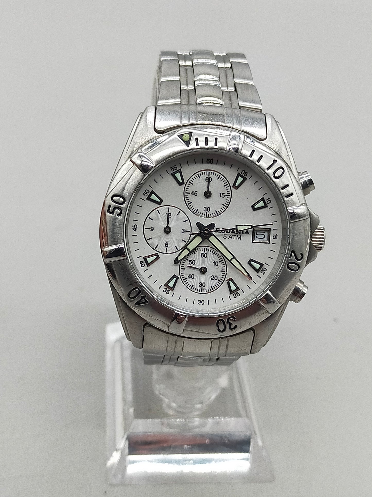 Sportliche Rodania Herren Uhr – Chronograph mit Edelstahlarmband