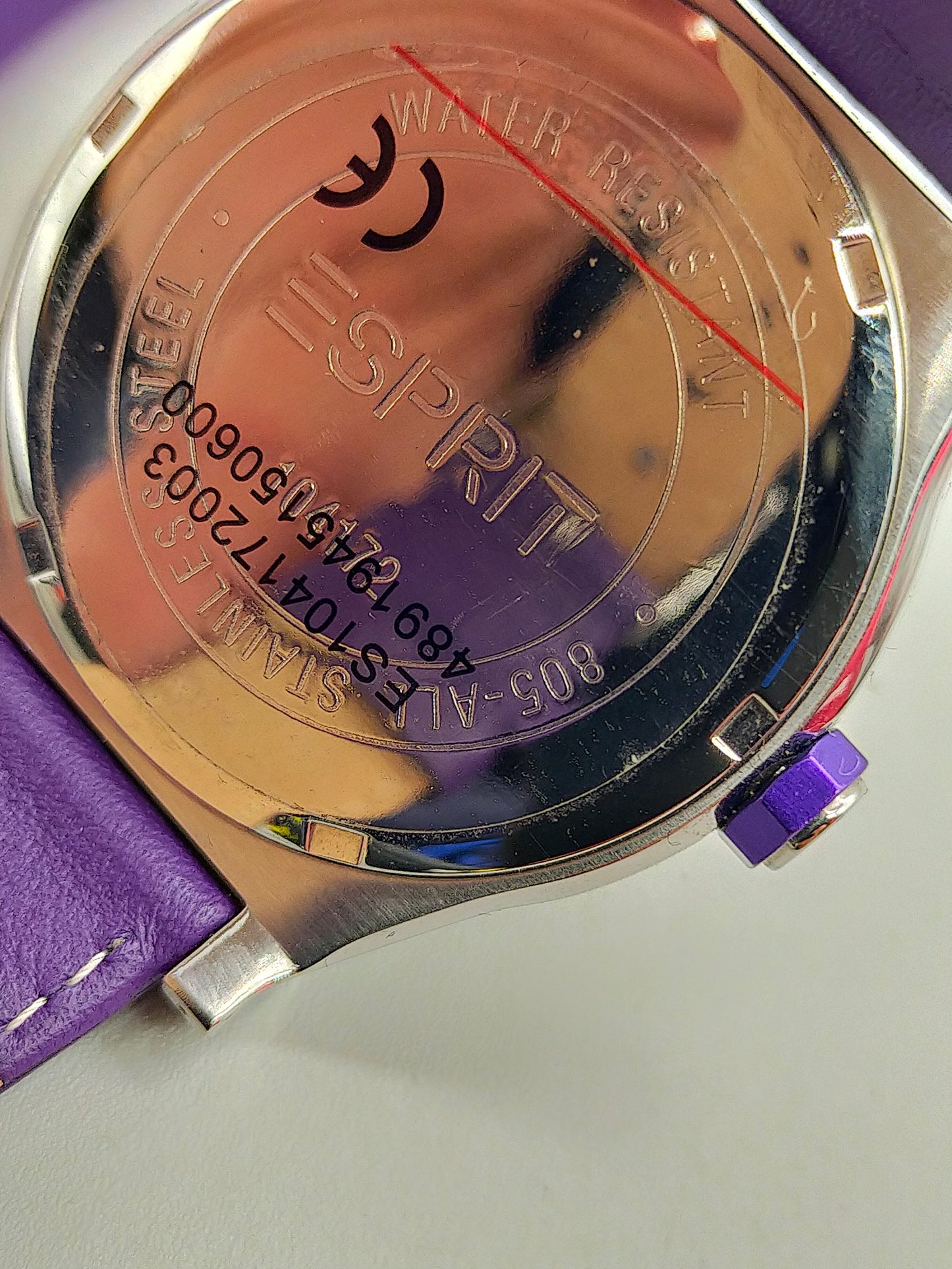Moderne Esprit Damen Uhr – Violettes Leder  Mit OVP.