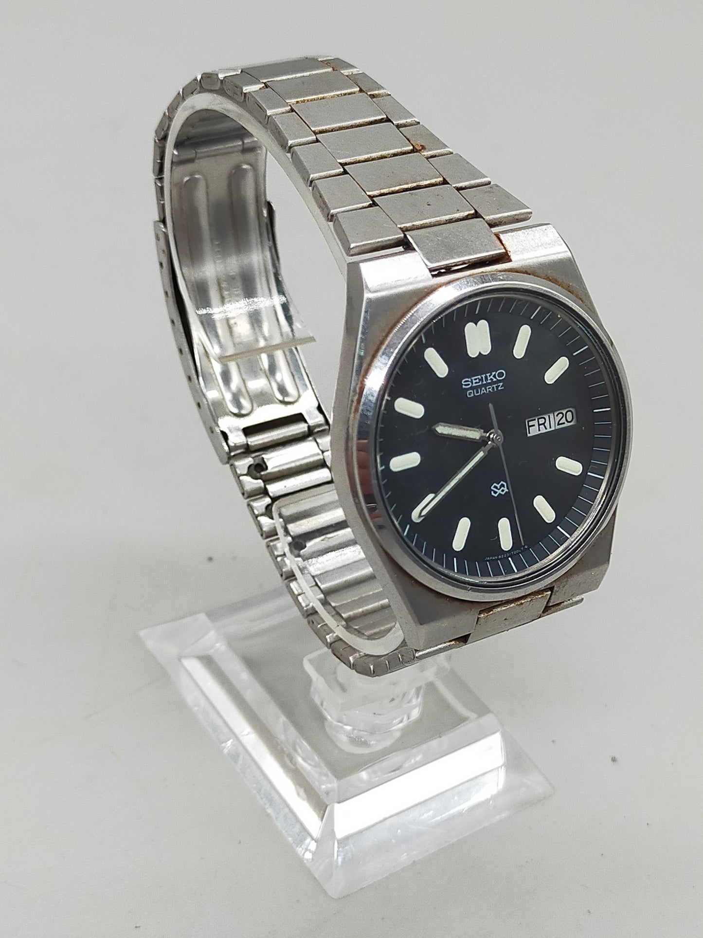 Vintage Seiko Herren Uhr – Klassisch mit Schwarzem Zifferblatt