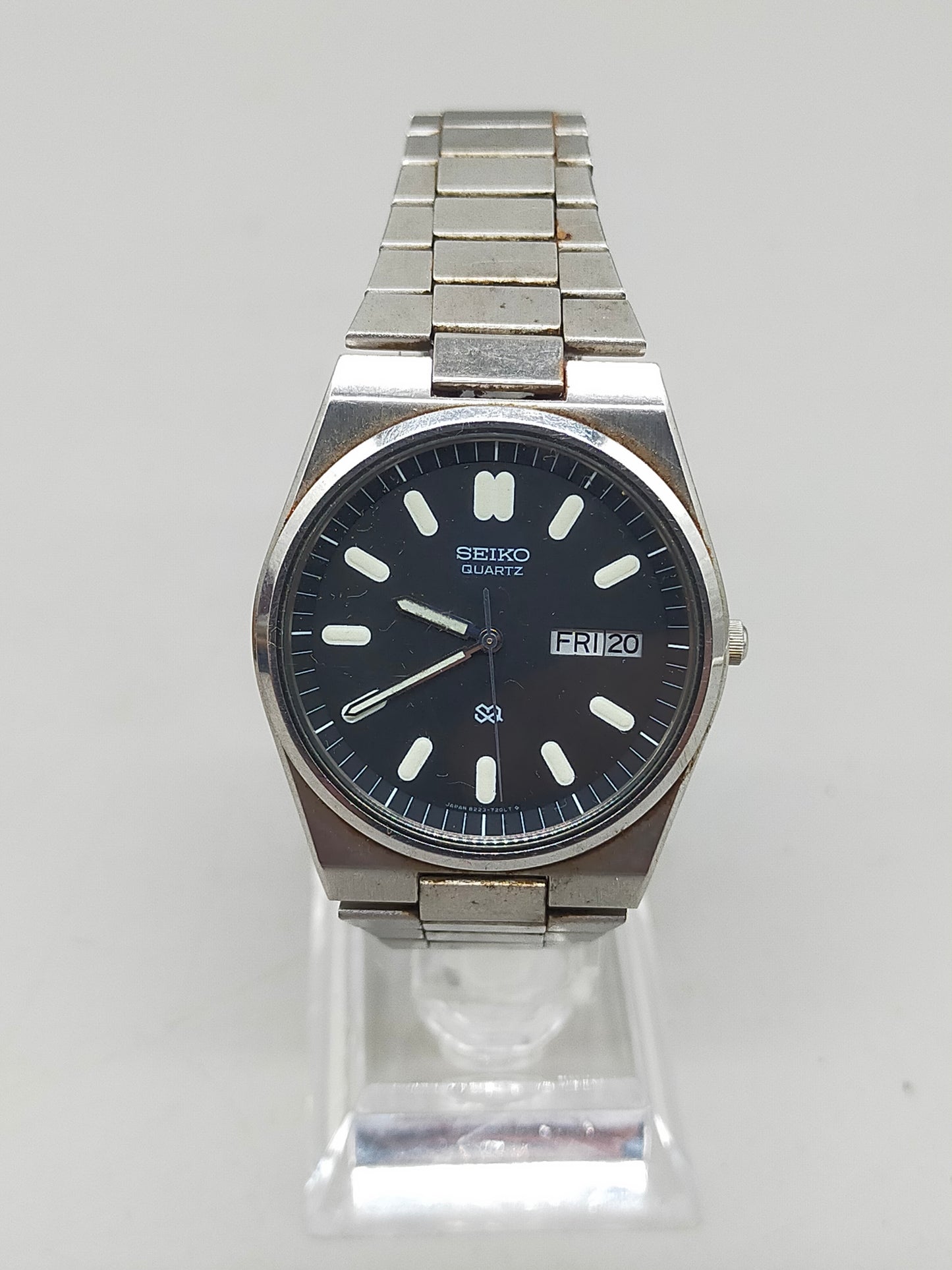Vintage Seiko Herren Uhr – Klassisch mit Schwarzem Zifferblatt