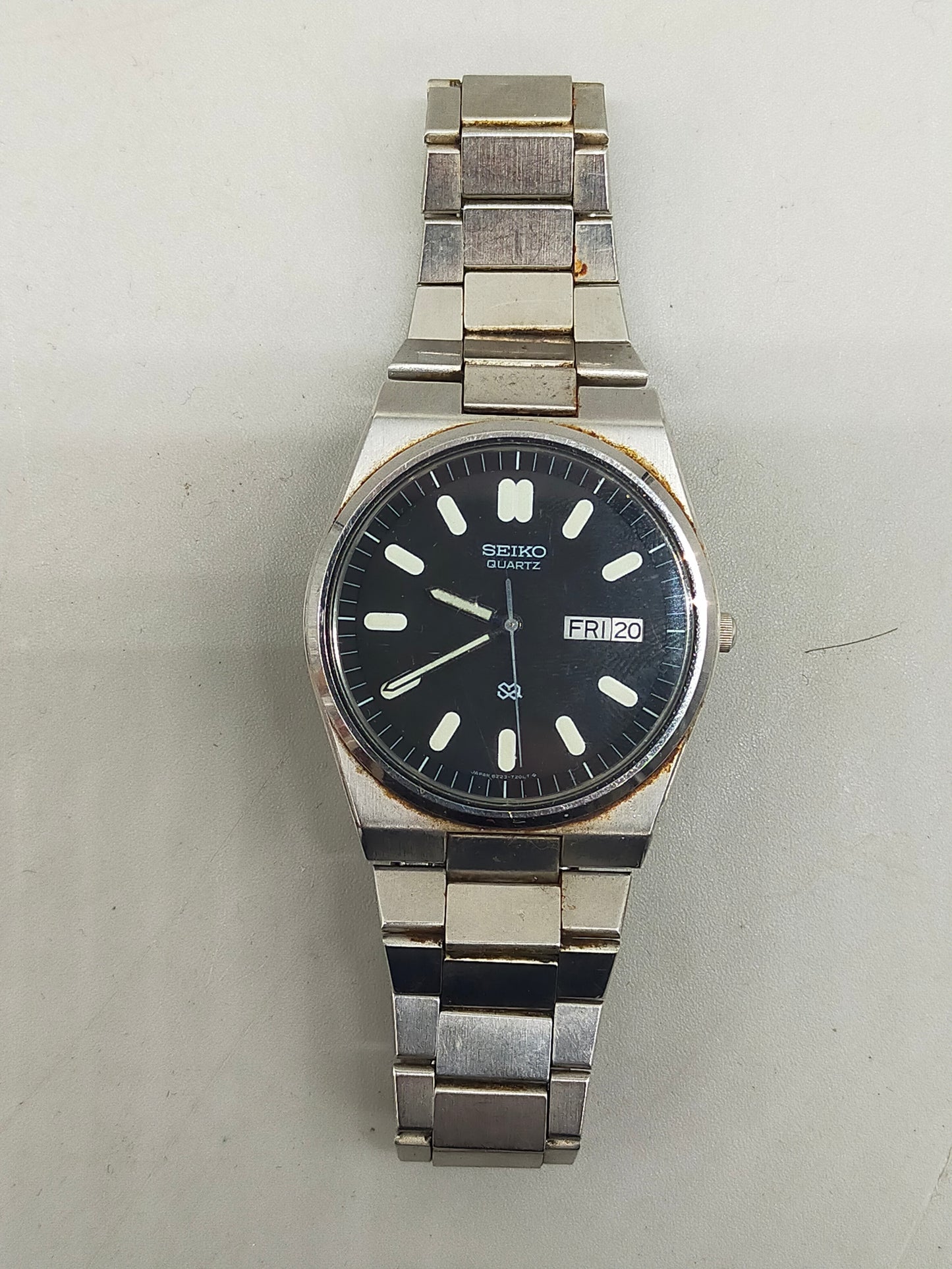 Vintage Seiko Herren Uhr – Klassisch mit Schwarzem Zifferblatt