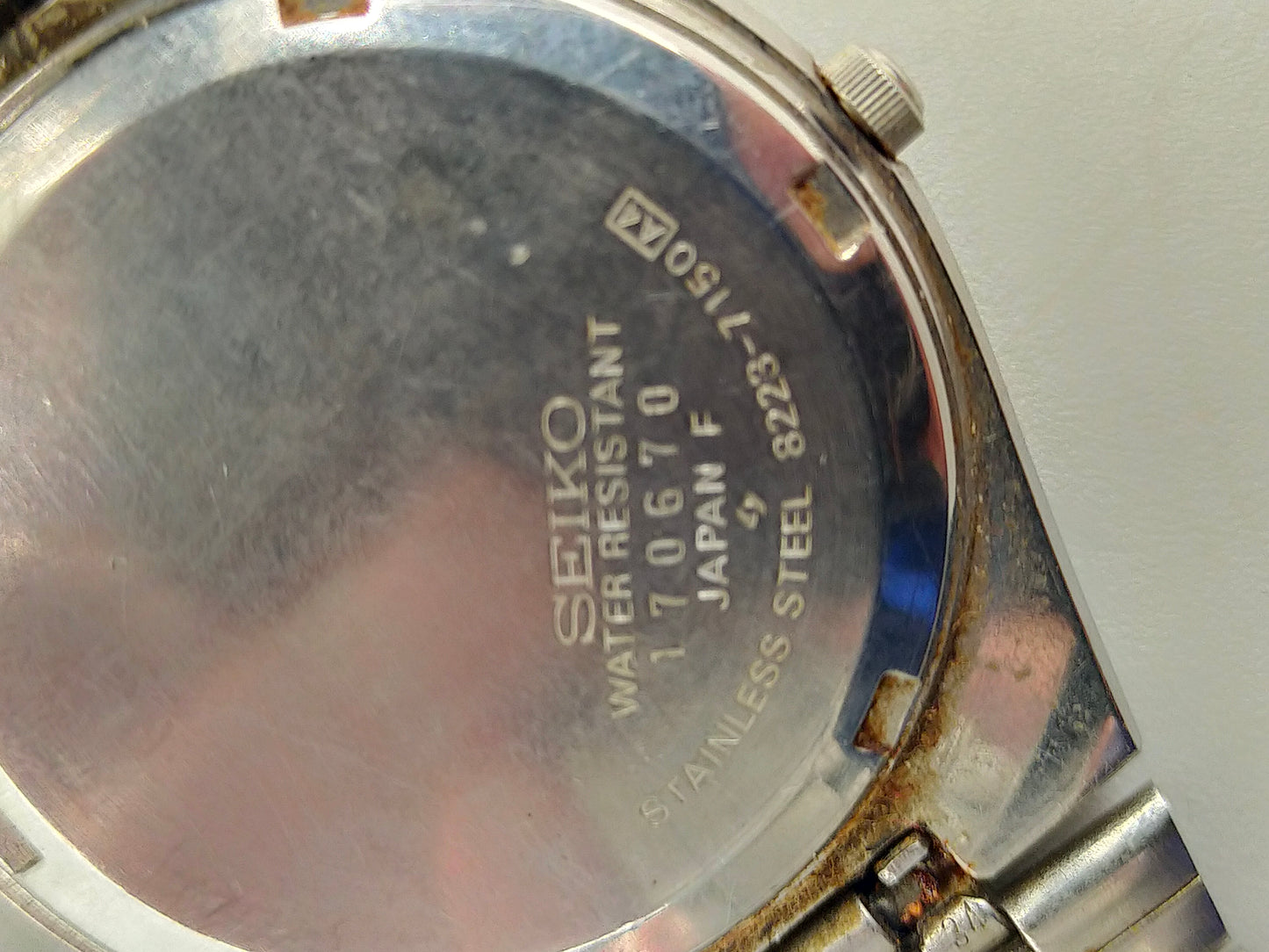 Vintage Seiko Herren Uhr – Klassisch mit Schwarzem Zifferblatt