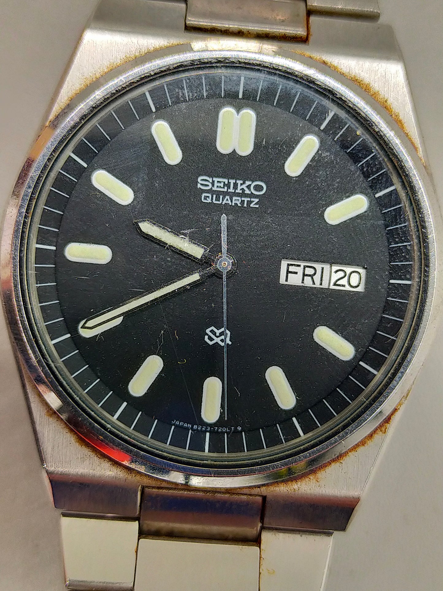 Vintage Seiko Herren Uhr – Klassisch mit Schwarzem Zifferblatt