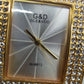 Glamouröse G&D Damen Uhr – Gold-Optik mit Strassbesatz