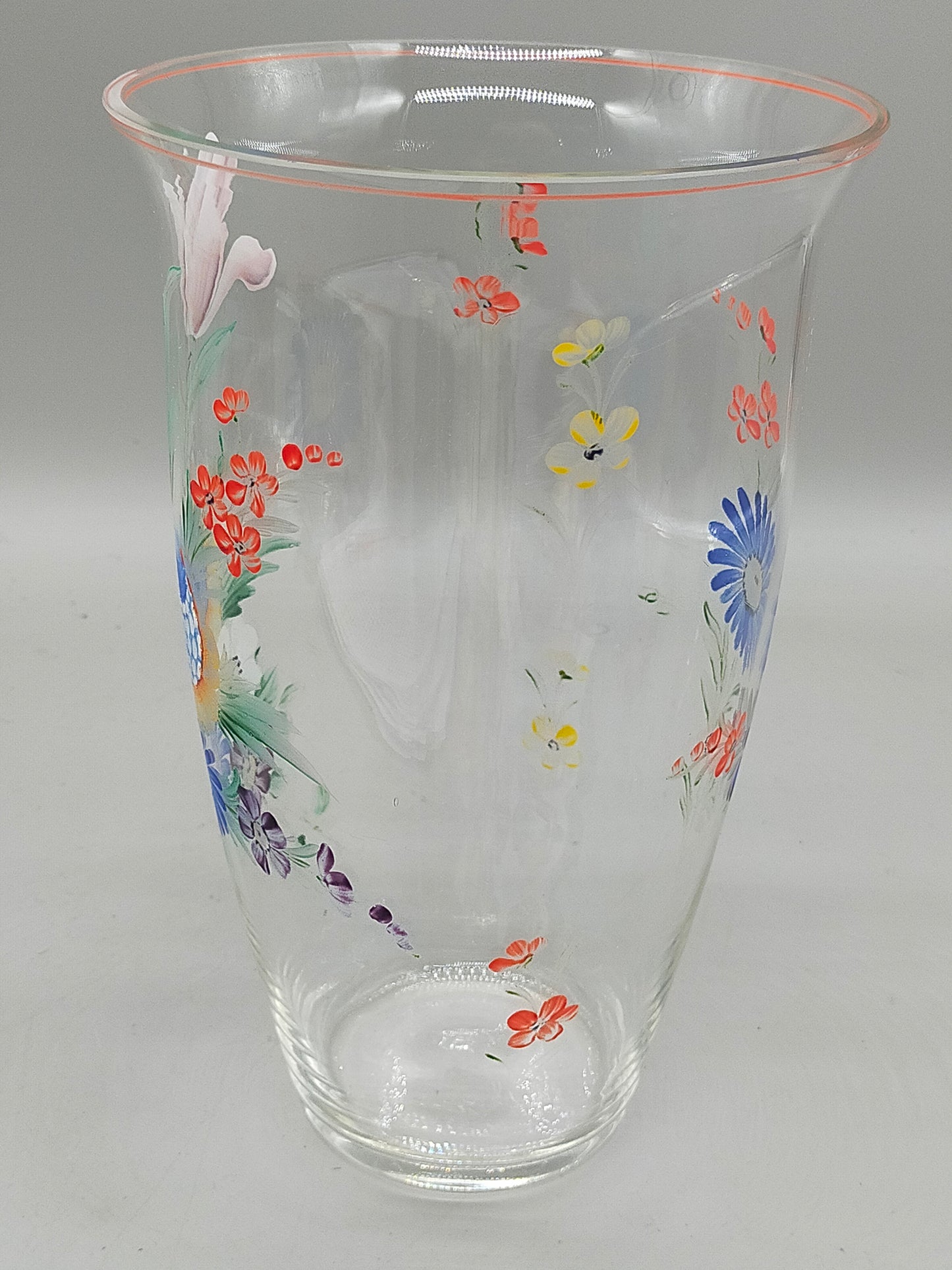 Handbemaltes Glas-Set mit Blumenmuster – 2-teilig, Vintage Stil
