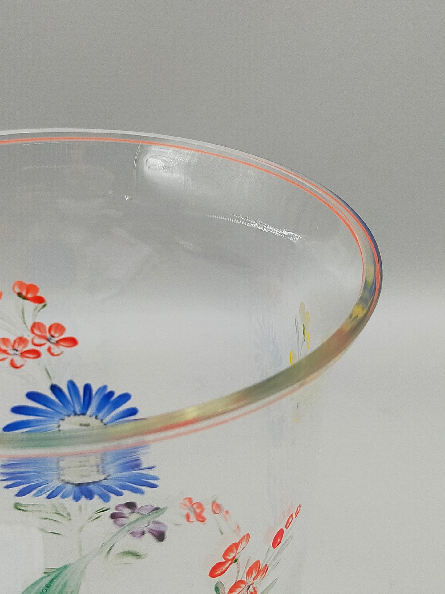 Handbemaltes Glas-Set mit Blumenmuster – 2-teilig, Vintage Stil