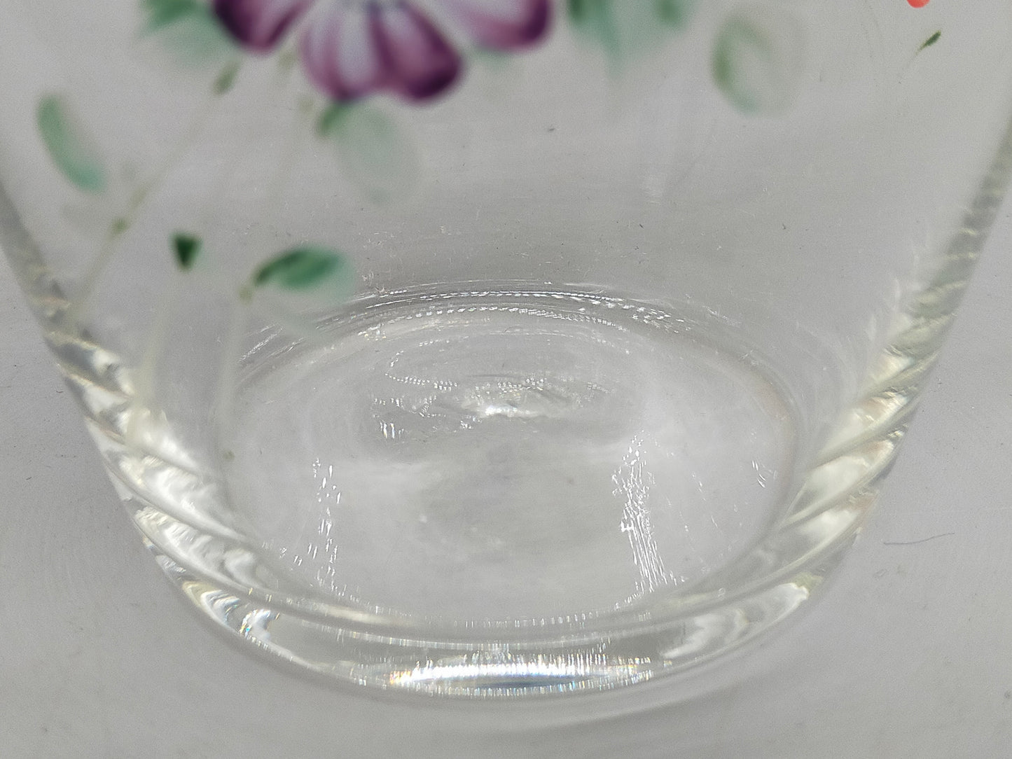 Handbemaltes Glas-Set mit Blumenmuster – 2-teilig, Vintage Stil