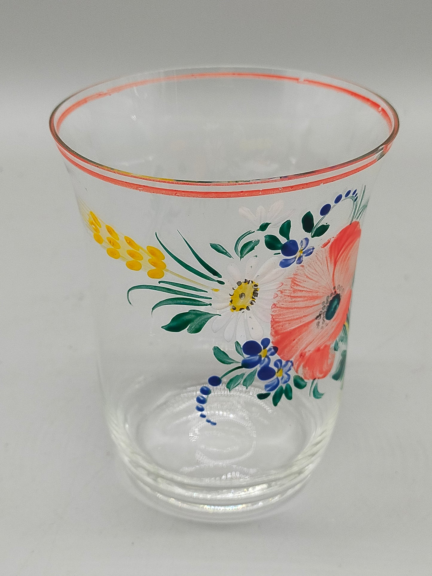 Handbemaltes Glas-Set mit Blumenmuster – 2-teilig, Vintage Stil