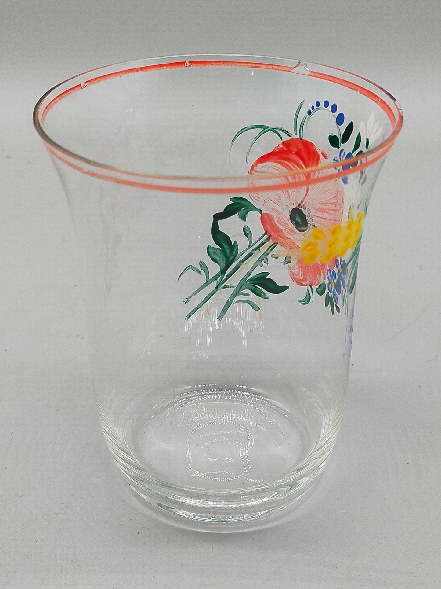 Handbemaltes Glas-Set mit Blumenmuster – 2-teilig, Vintage Stil