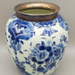 Prunkvolle Regina Delft Vase – mit 925 Sterling Silberrand