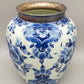Prunkvolle Regina Delft Vase – mit 925 Sterling Silberrand