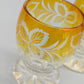 Edles Likörset aus Bernstein Glas – Antikes Design mit Blumenschliff