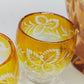 Edles Likörset aus Bernstein Glas – Antikes Design mit Blumenschliff