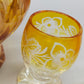 Edles Likörset aus Bernstein Glas – Antikes Design mit Blumenschliff