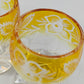 Edles Likörset aus Bernstein Glas – Antikes Design mit Blumenschliff
