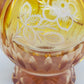 Edles Likörset aus Bernstein Glas – Antikes Design mit Blumenschliff